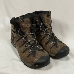KEEN Mens 15 Waterproof Hiking Boots Brown Leather Lace Up Outdoor